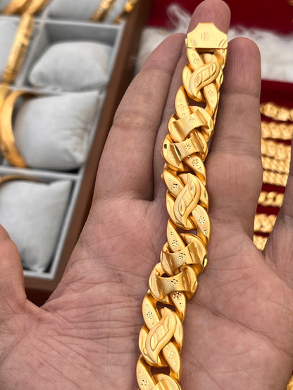 One gram gold plated premium gudik heavy bracelet for men