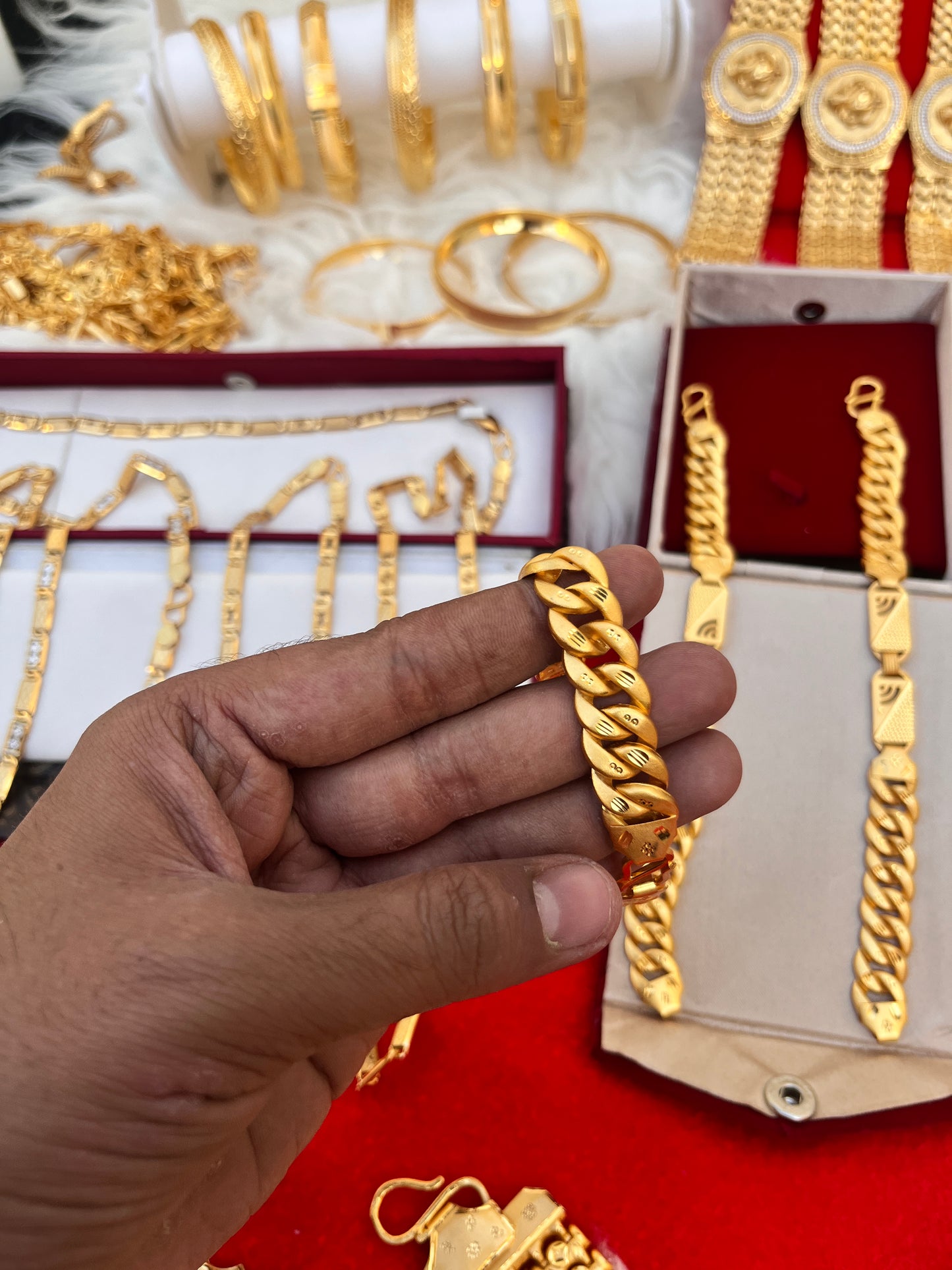 one gram gold premium navabi singapuri design bracelet