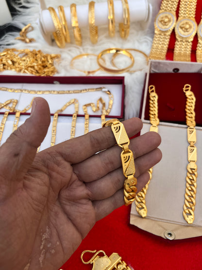 one gram gold premium navabi singapuri design bracelet