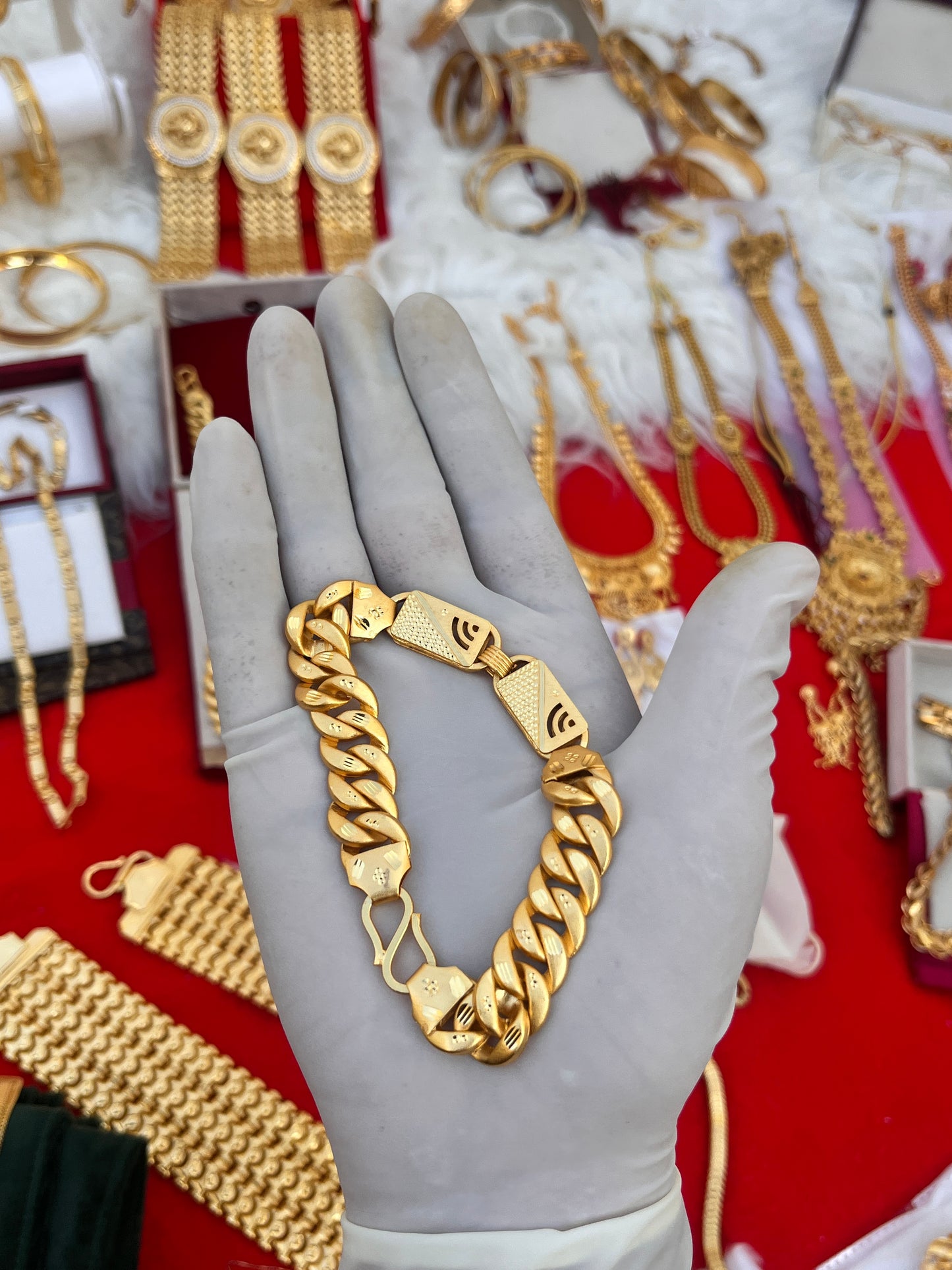 one gram gold premium navabi singapuri design bracelet