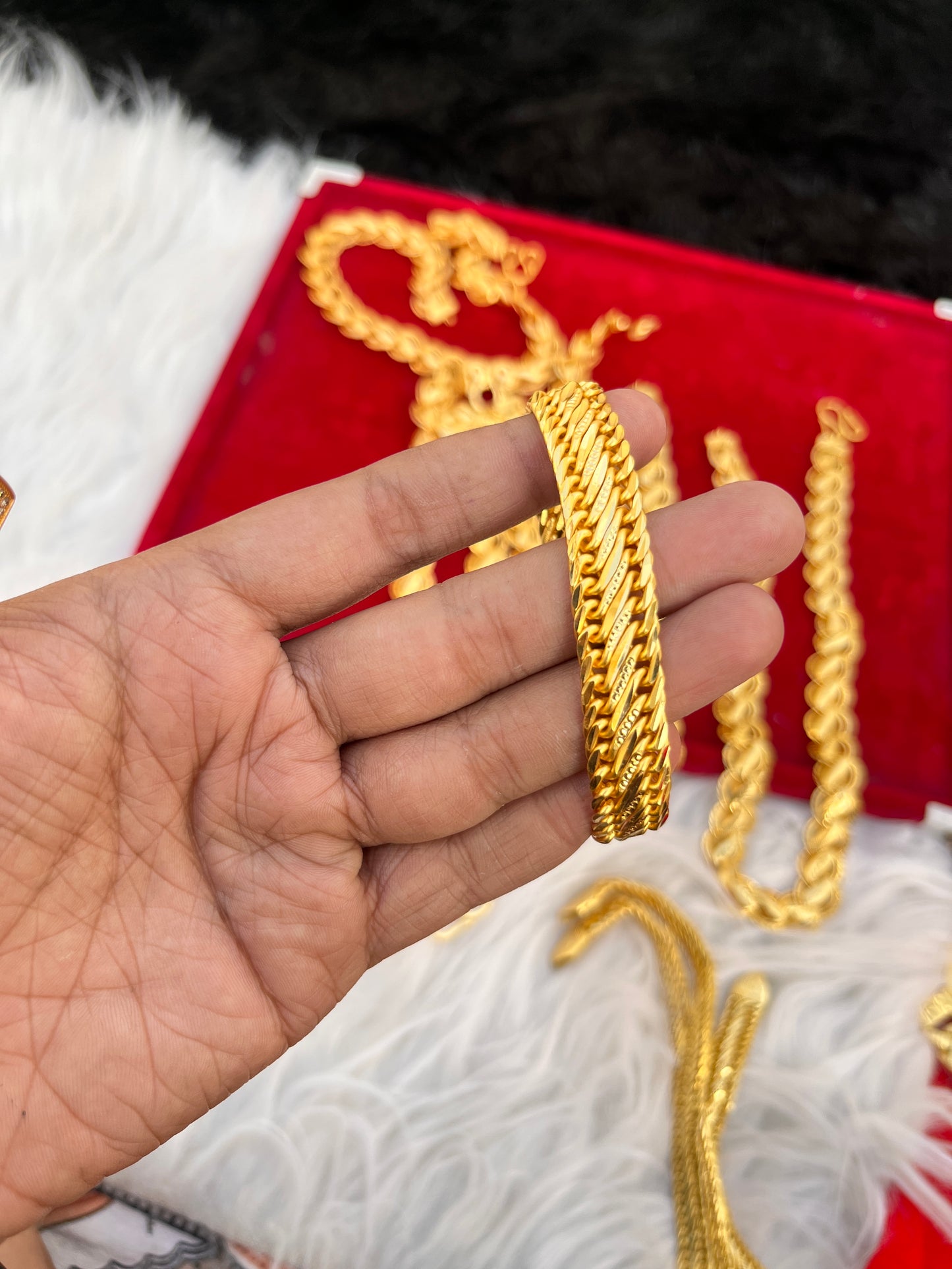 one gram gold premium reguler design bracelet for men