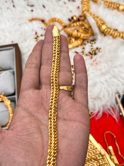 One gram gold plated premium men's reguler slim bracelet