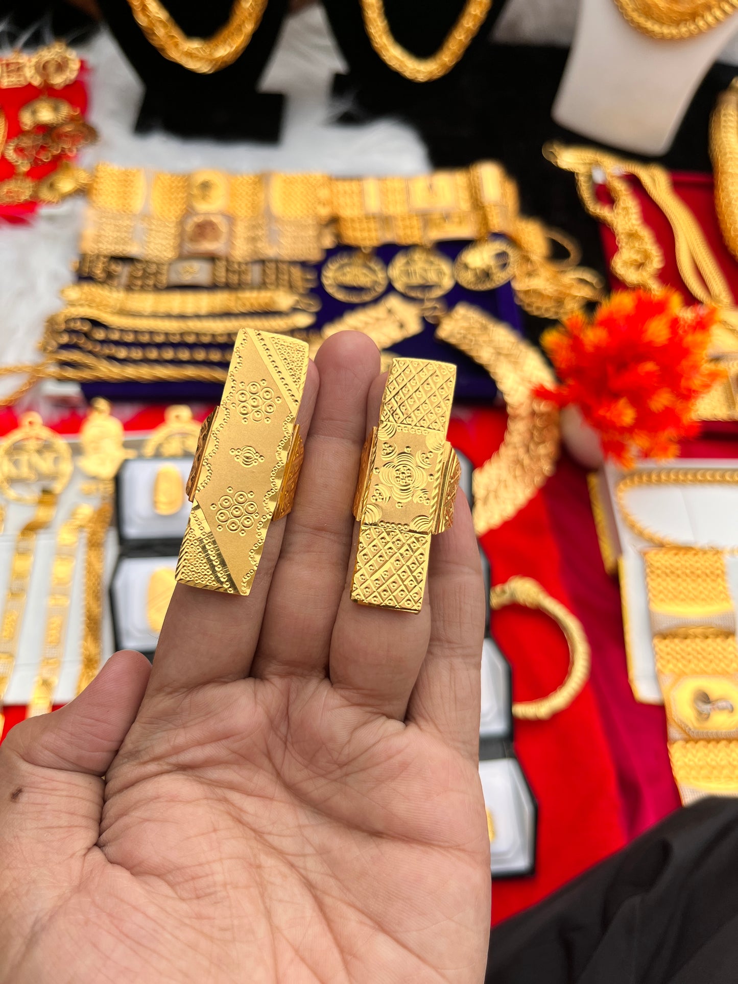 one gram gold premium long ring 3inches long