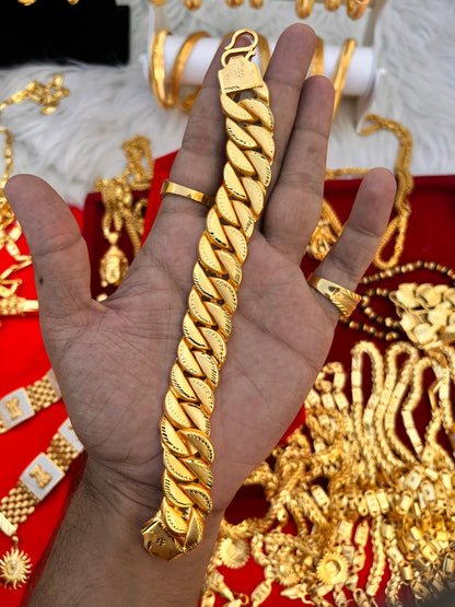 one gram gold plated 1lyer singapuri design heavy bracelet