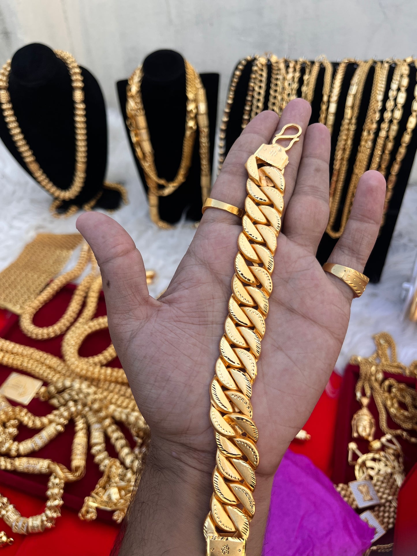 one gram gold plated 1lyer singapuri design heavy bracelet