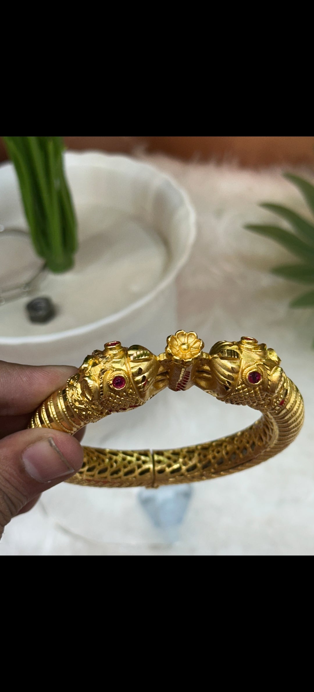 one gram gold plated animal rajwadi kada