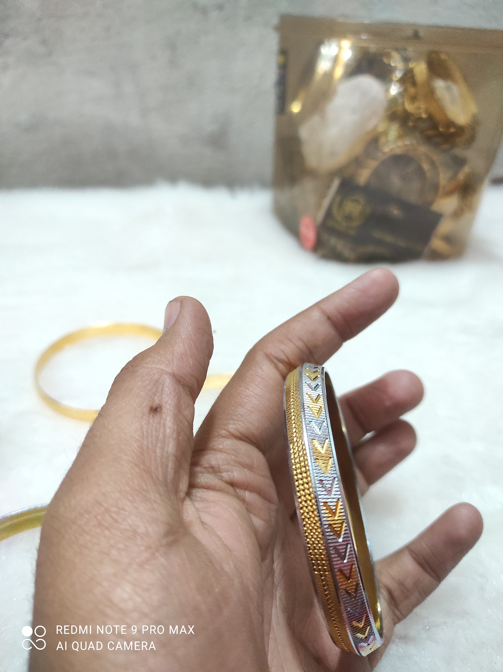 Men's Gold Plated Rodium Polish Kada