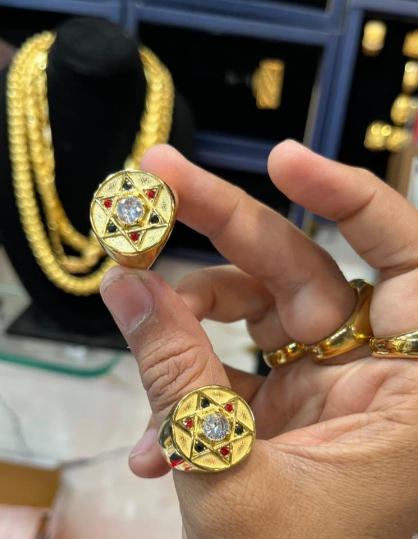 gold plated premium seven stone ring
