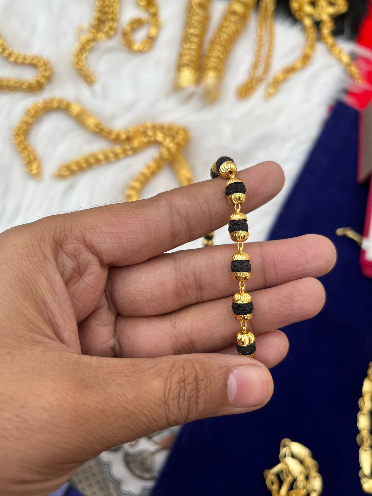 Gold Plated Rudhraksh Mala