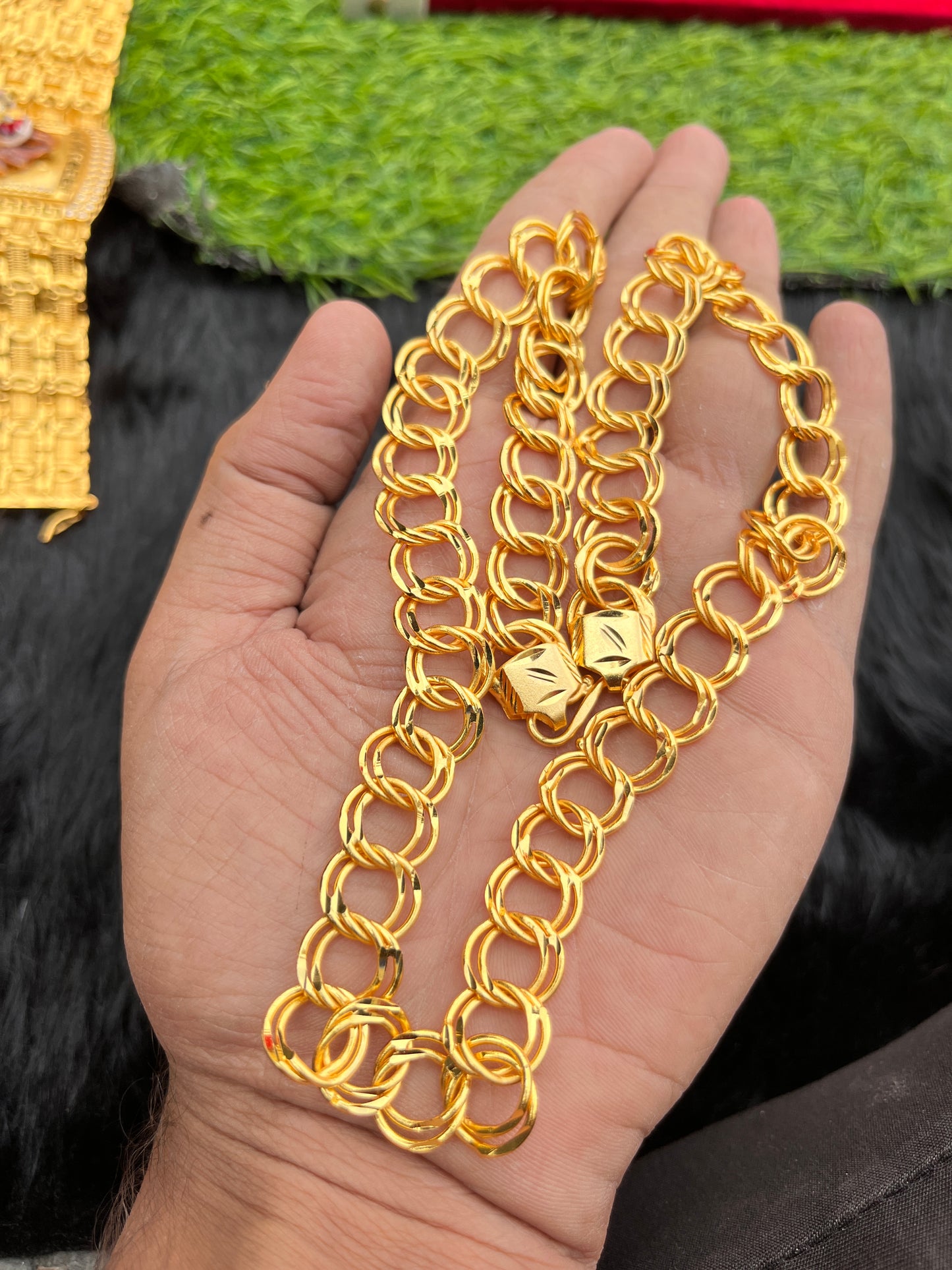 Men's Gold Plated Dot Design Chain