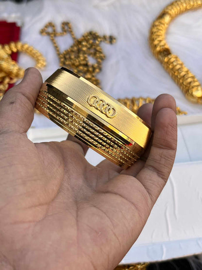 Gold Plated Big Heavy Brod Kada For Men Like Goldman