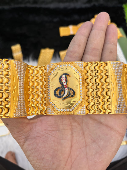 Men's Gold Plated Heavy Daimond Bracelet Goga Maharaj