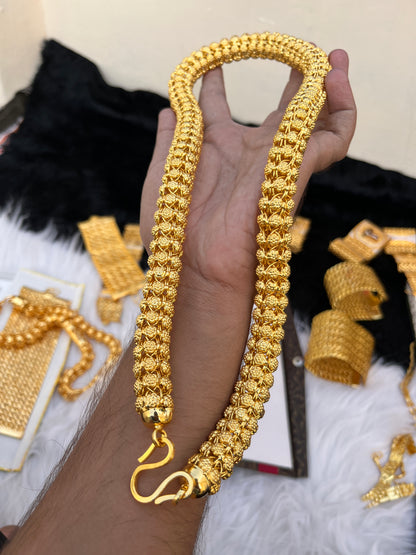 Men's Gold Plated Heavy Gajra Design Chain