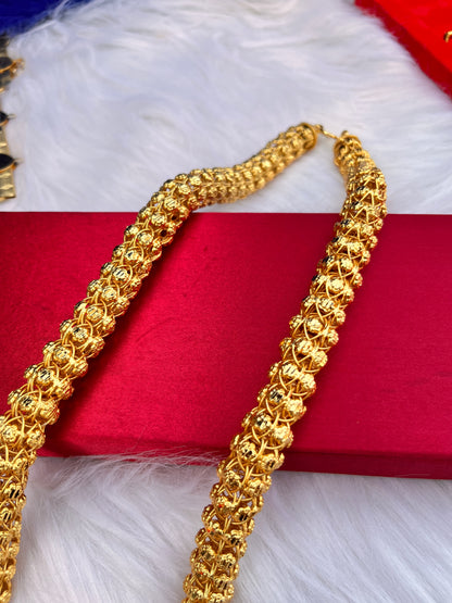 Men's Gold Plated Heavy Gajra Design Premium Chain