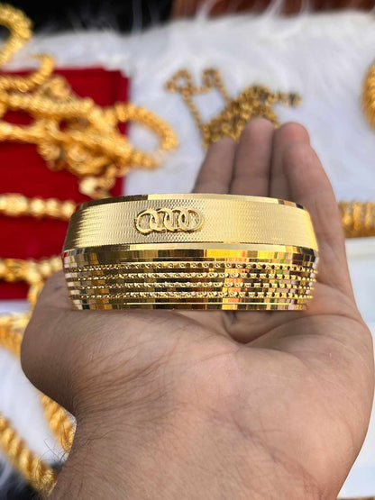 Gold Plated Big Heavy Brod Kada For Men Like Goldman