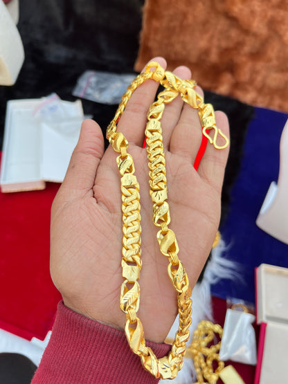 Men's Gold Plated Slim Singapuri Design Chain