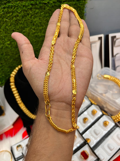 Men's Gold Plated Slim Gudik Chain