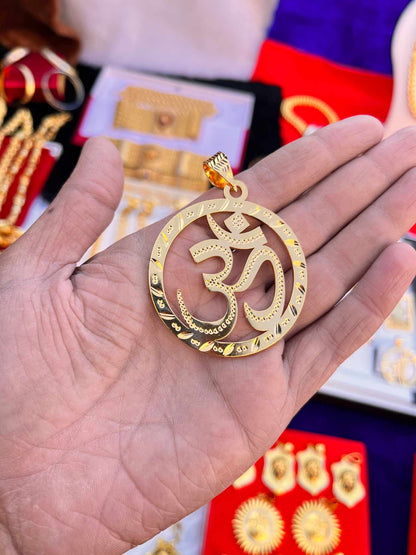 Gold Plated Om Big Design Pendent