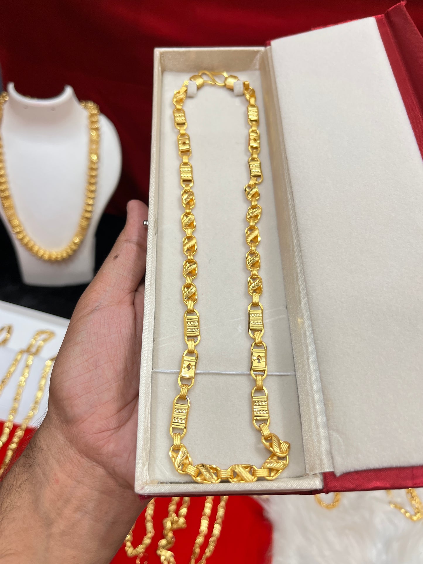 Men's Gold Plated Slim Mix Design Chain