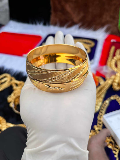 Gold Plated Big Horse Design Heavy Kada For Men