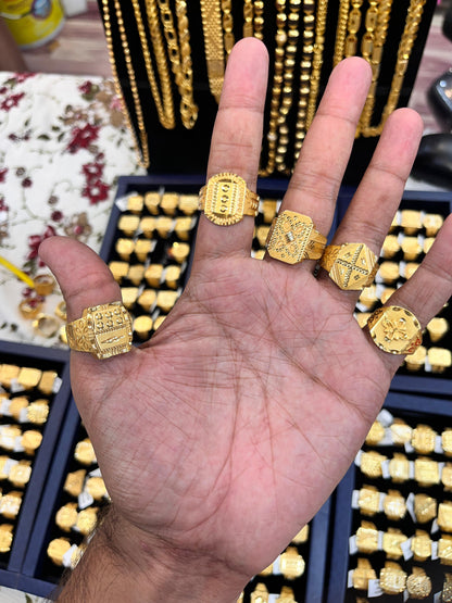 Gold plated 5 pack of rings premium gold polished