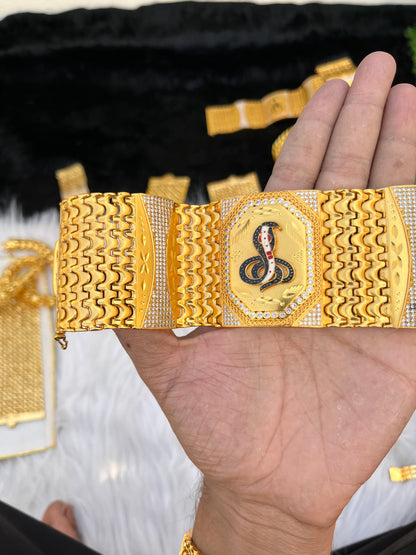 Men's Gold Plated Heavy Daimond Bracelet Goga Maharaj