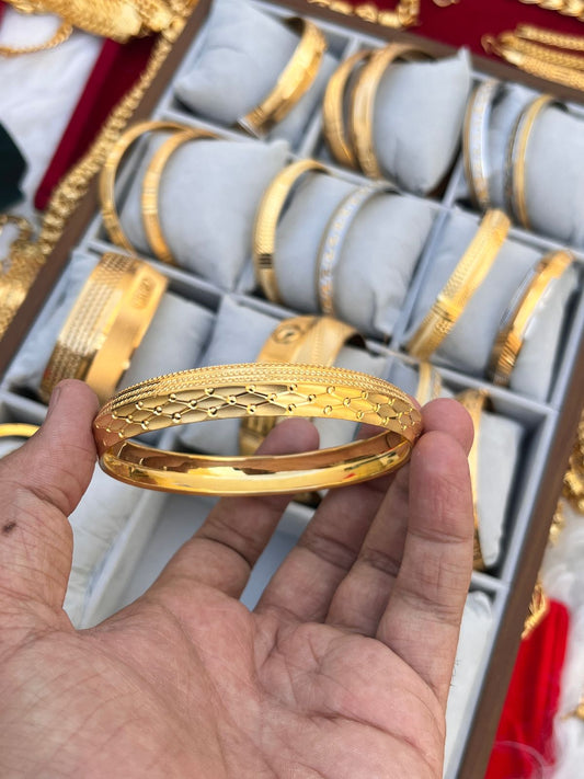 Gold plated premium design men's kada high quality gold polished