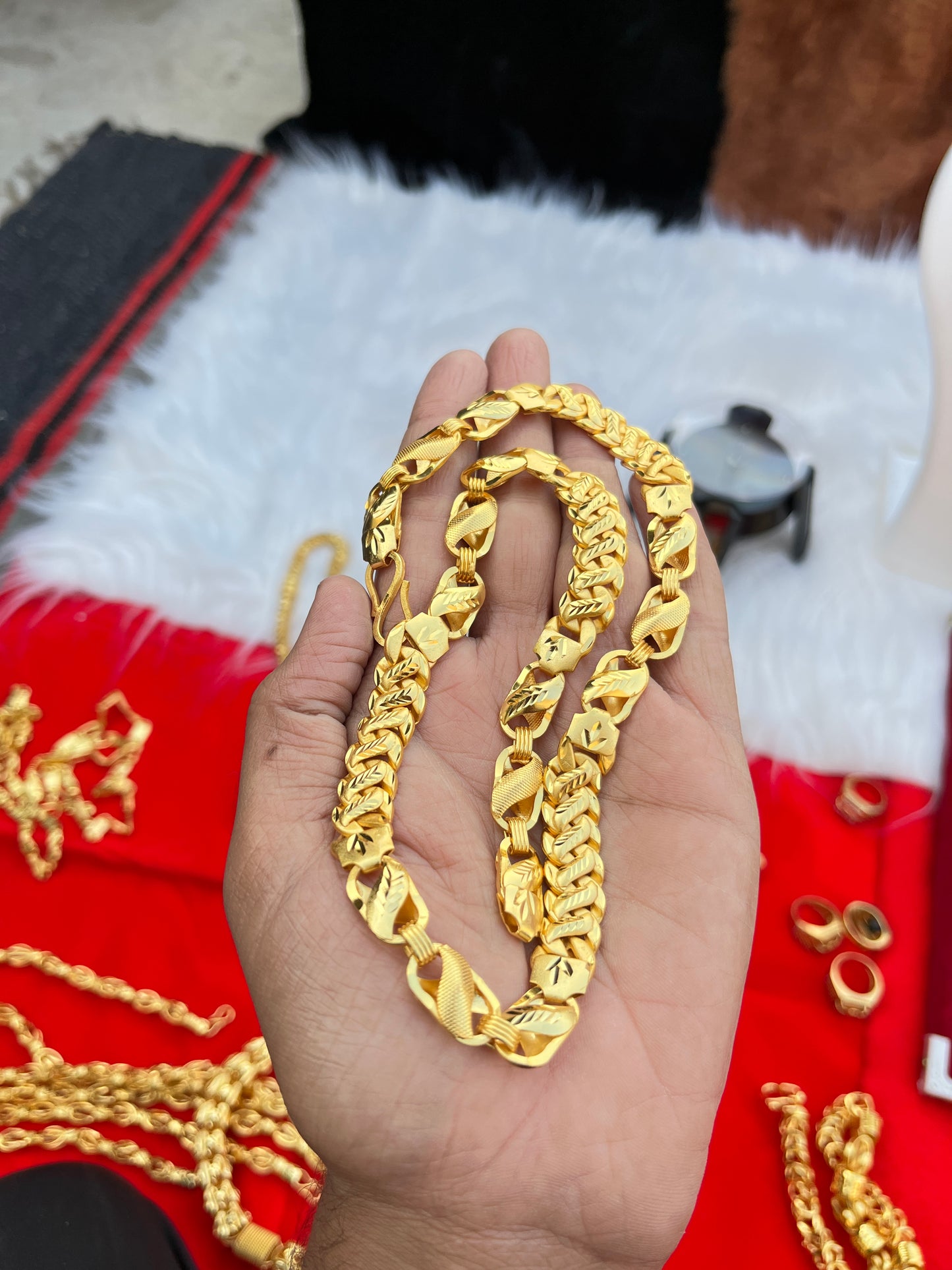 Men's Gold Plated Singapuri Slim Design Chain