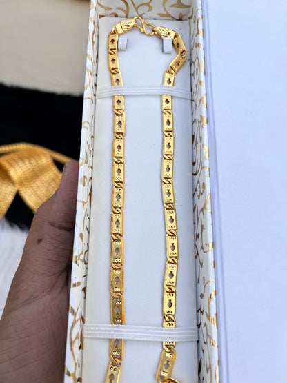 Men's Gold Plated Navabi Pan Design Chain