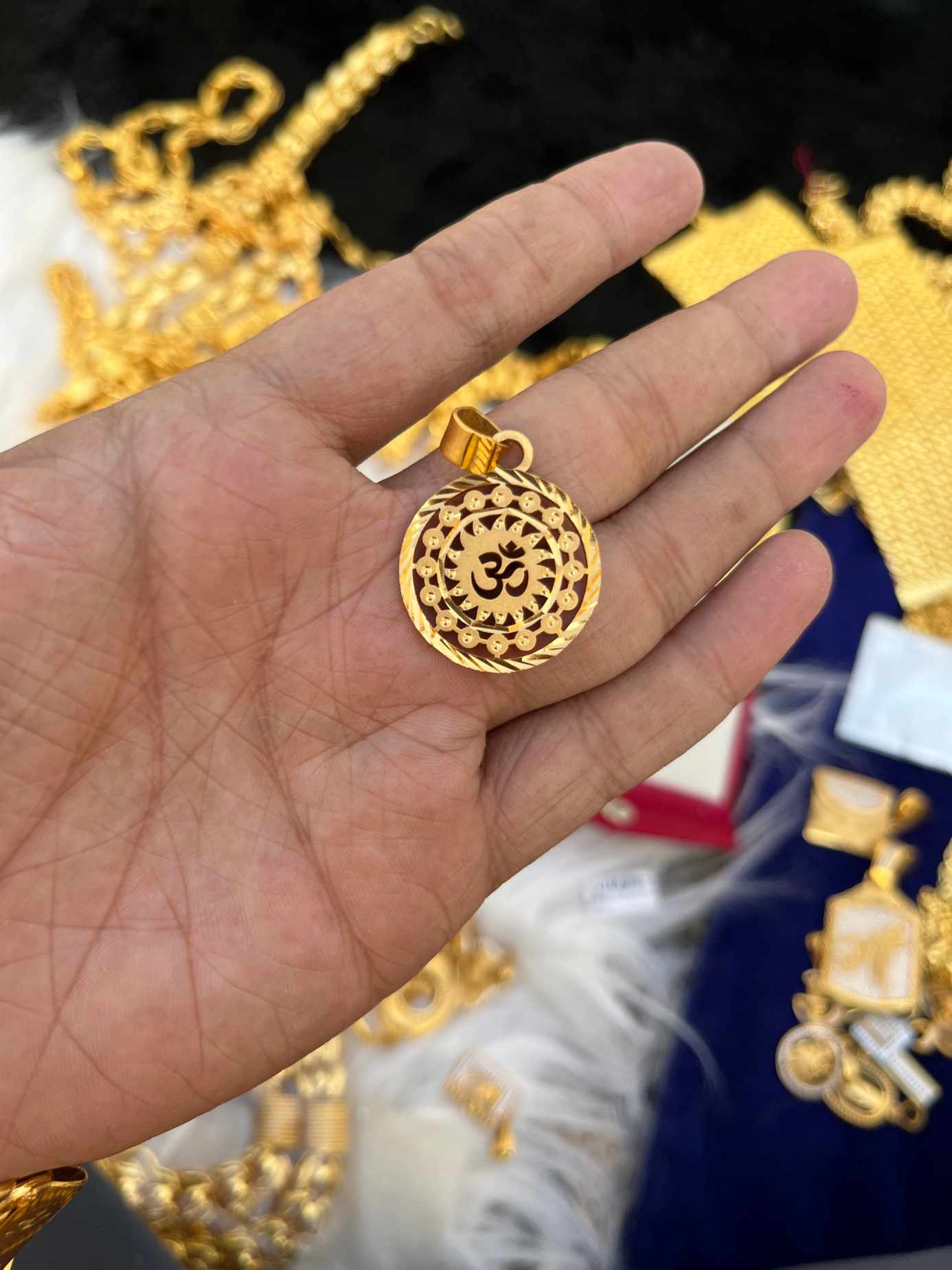 Gold Plated Om Design Pendent