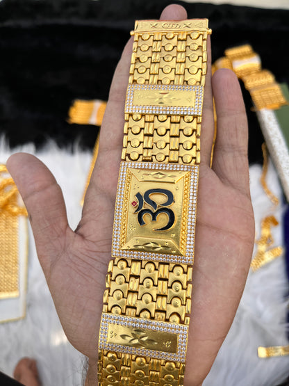 Men's Gold Plated Om Bracelet Nice Design