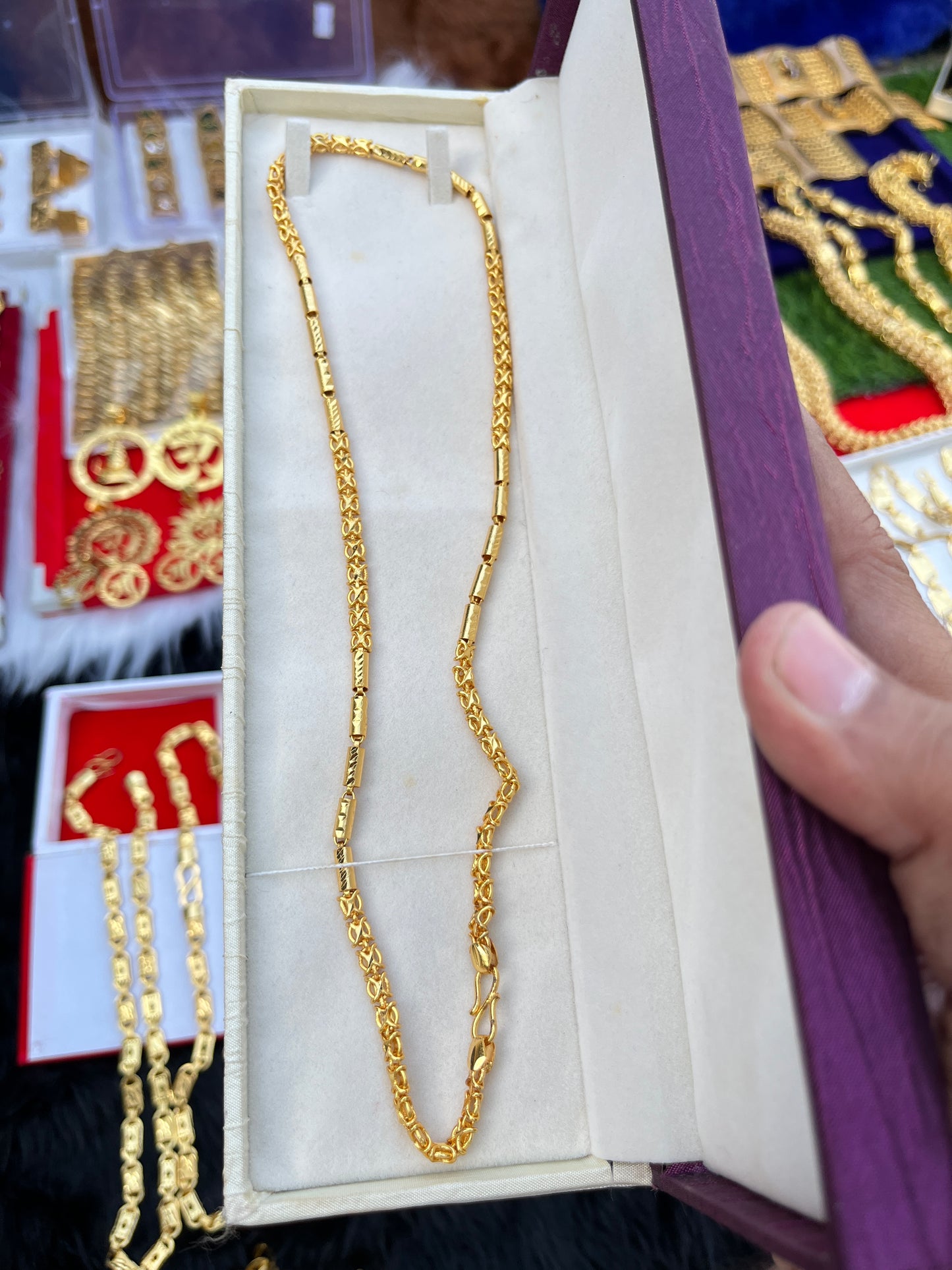 Men's Gold Plated pipe Design Chain