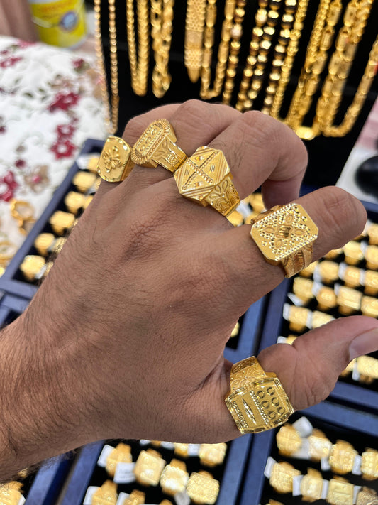Gold plated 5 pack of rings premium gold polished