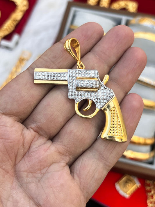 Gold plated premium gun design pandent