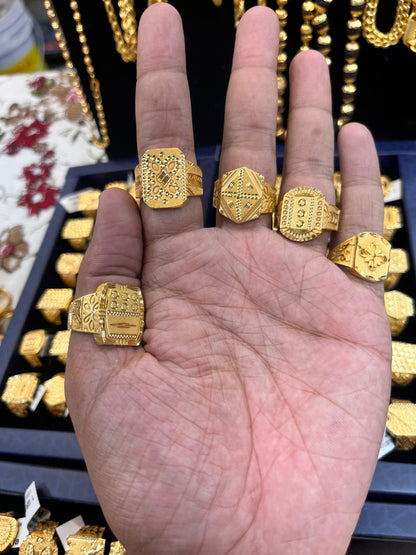 Gold plated 5 pack of rings premium gold polished