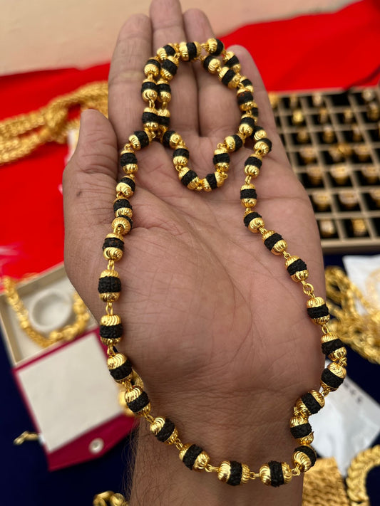 Gold Plated Rudhraksh Mala