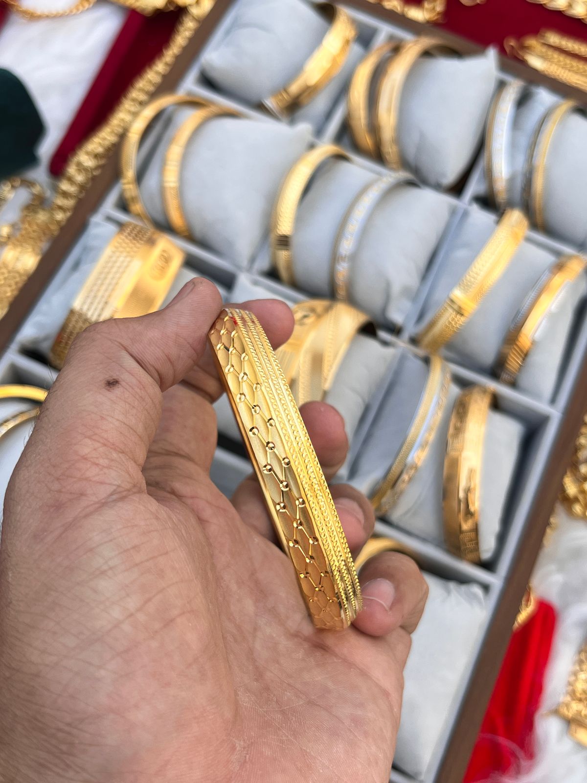 Gold plated premium design men's kada high quality gold polished