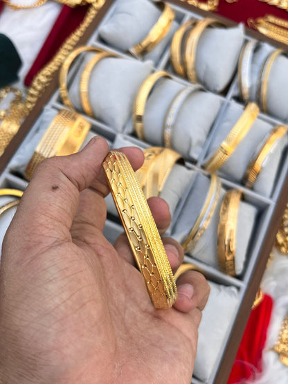 Gold plated premium design men's kada high quality gold polished