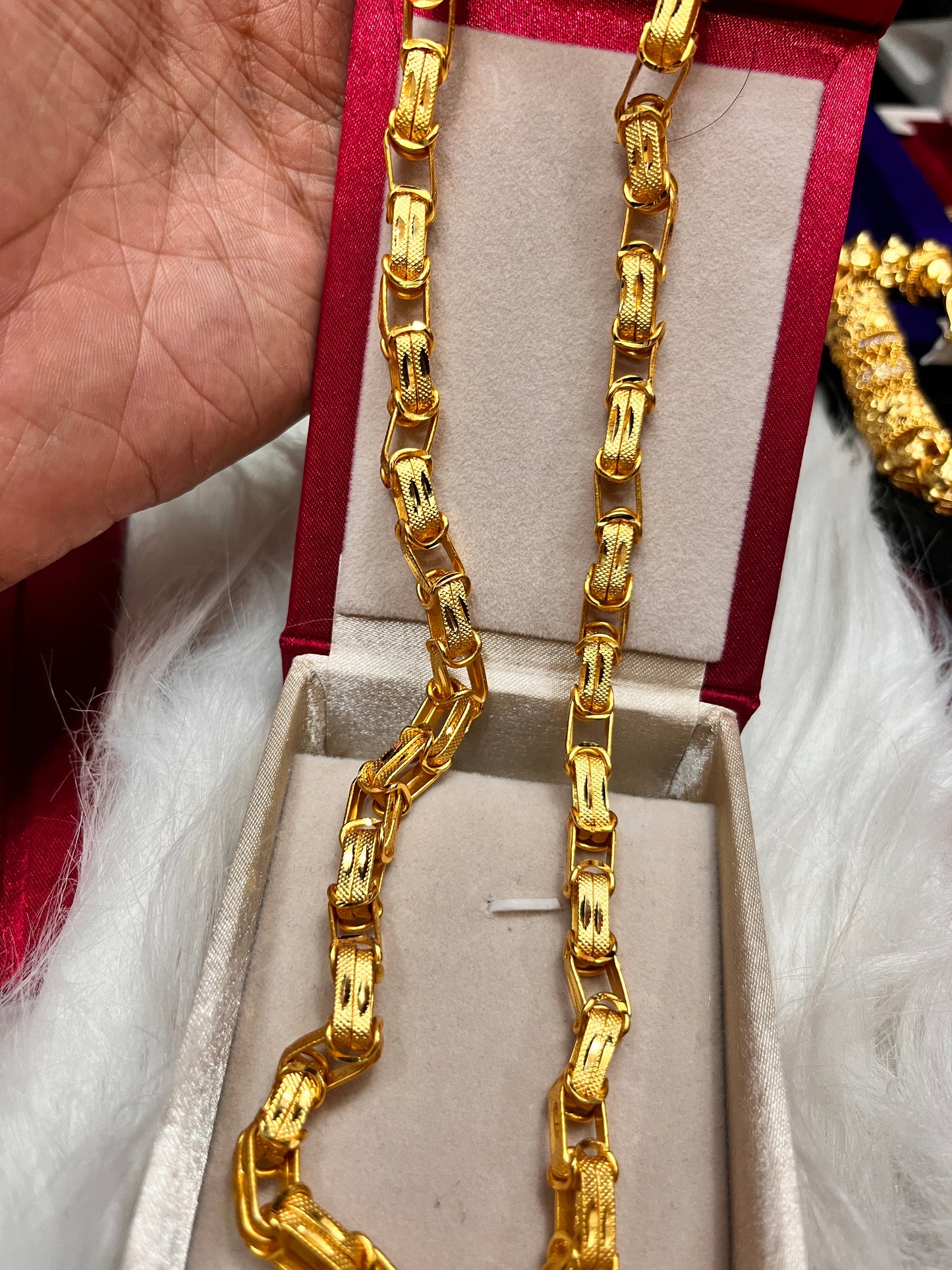 Men's Gold Plated Nagmani Heavy Chain