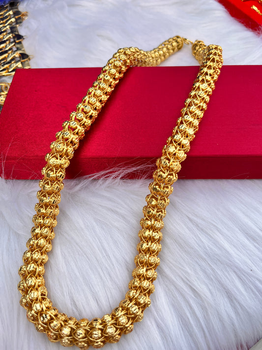 Men's Gold Plated Heavy Gajra Design Premium Chain