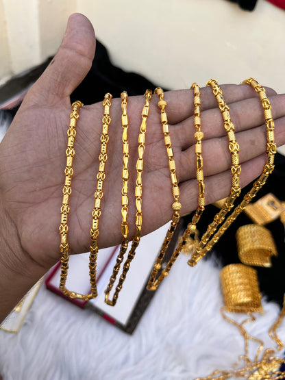 Gold Plated Slim Pipe Design Chain