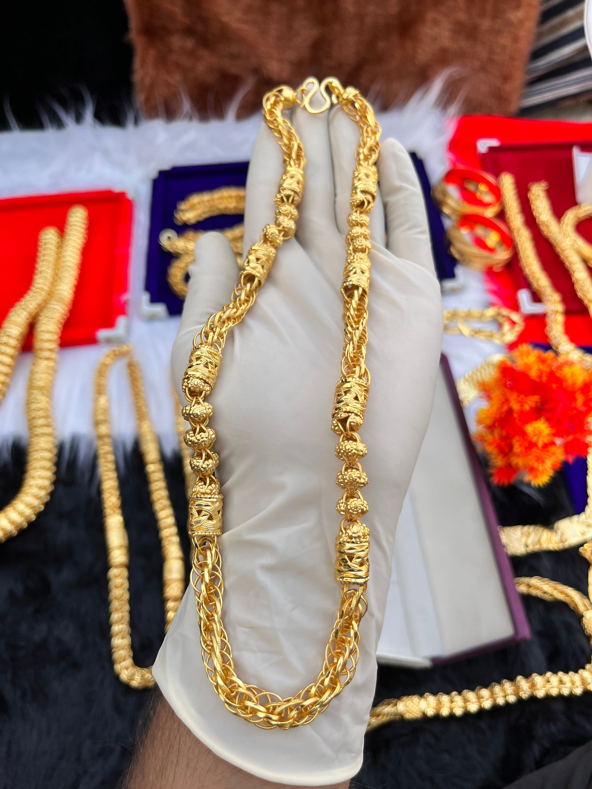 Chain For Men 35 Gram Gold Long Chain Subtle Flat Cable Gold Chain