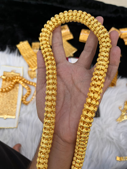 Men's Gold Plated Heavy Gajra Design Chain