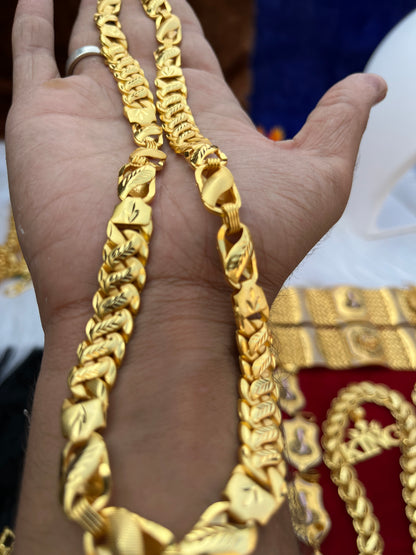 Men's Gold Plated Singapuri Slim Design Chain