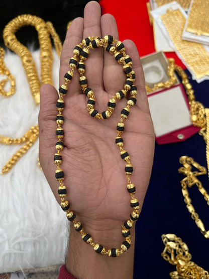 Gold Plated Rudhraksh Mala