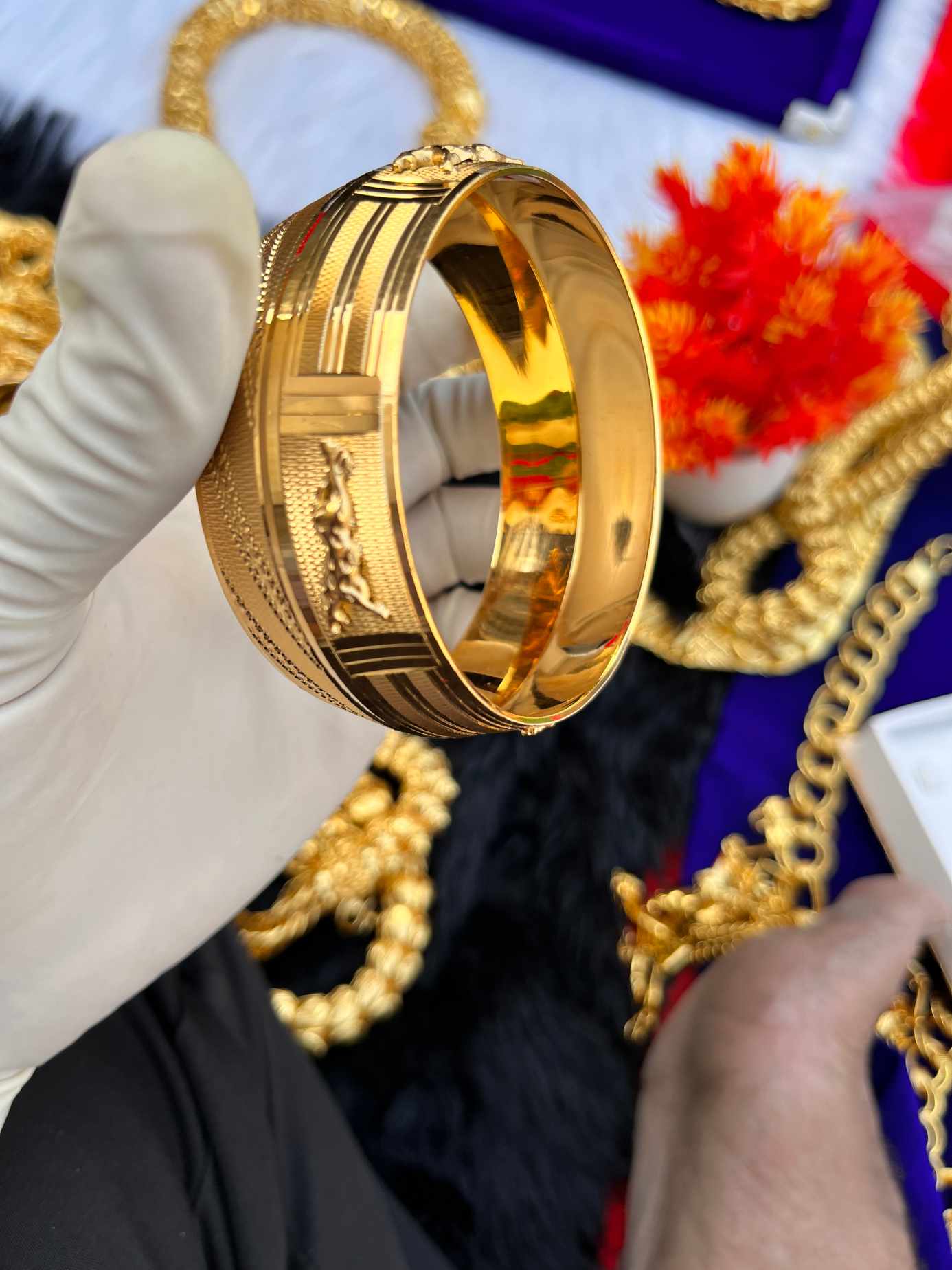 Gold Kada Heavy Weight Gold Bangles Gold Plated Big Horse Design