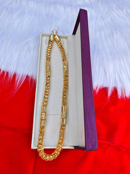 Men's Gold Plated Daimond Design Heavy Chain 