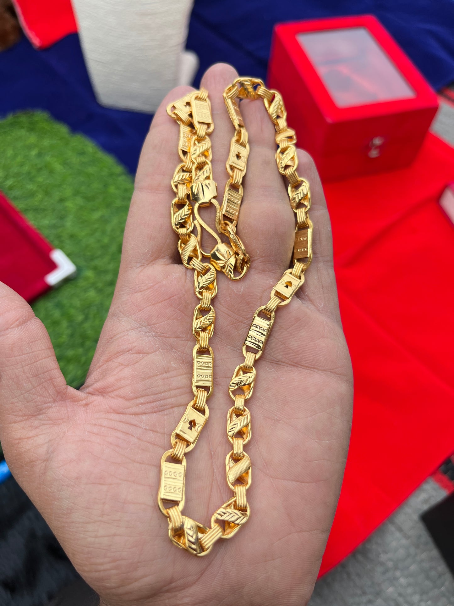 Men's Gold Plated Slim Mix Design  Chain