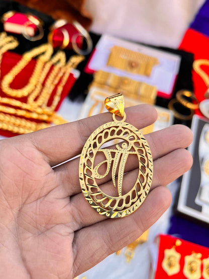 Gold Plated Maa Design Big Pendent