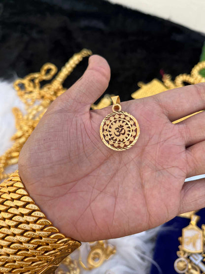 Gold Plated Om Design Pendent